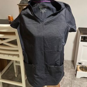 Charcoal gray healing hands scrub top